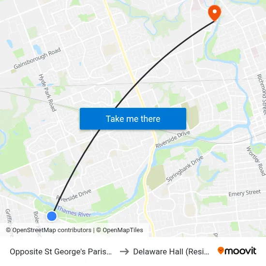 Opposite St George's Parish - #468 to Delaware Hall (Residence) map