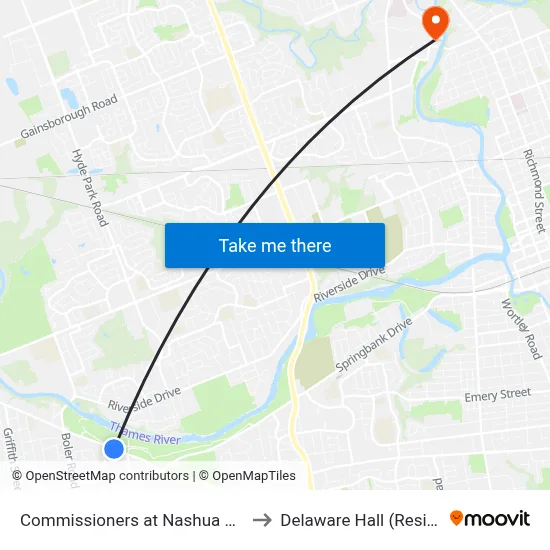 Commissioners at Nashua Eb - #470 to Delaware Hall (Residence) map