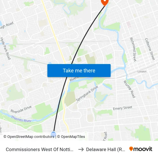 Commissioners West Of Nottinghill Eb - #473 to Delaware Hall (Residence) map