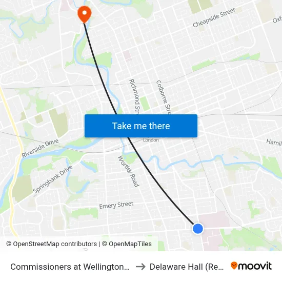 Commissioners at Wellington Wb - #2812 to Delaware Hall (Residence) map