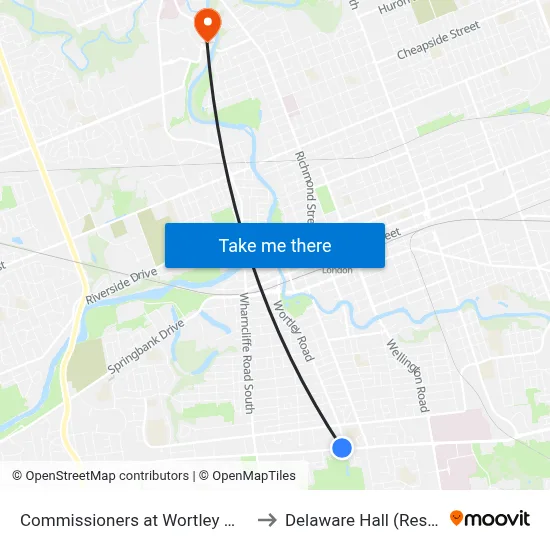 Commissioners at Wortley Wb - #2815 to Delaware Hall (Residence) map