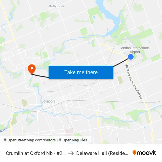 Crumlin at Oxford Nb - #2393 to Delaware Hall (Residence) map