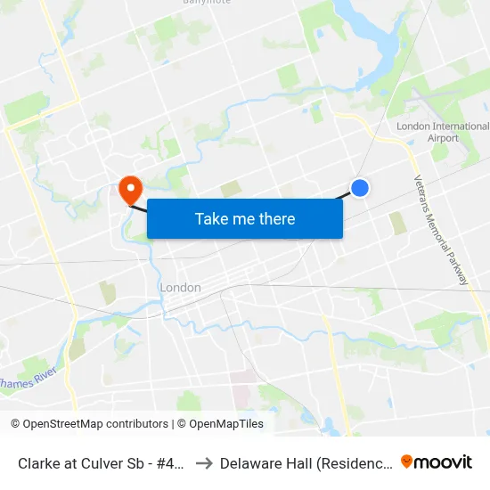 Clarke at Culver Sb - #492 to Delaware Hall (Residence) map