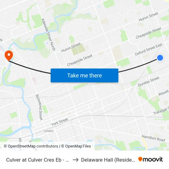 Culver at Culver Cres Eb - #495 to Delaware Hall (Residence) map