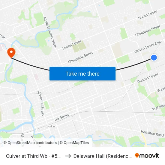 Culver at Third Wb - #500 to Delaware Hall (Residence) map