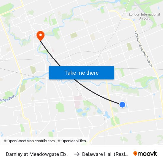 Darnley at Meadowgate Eb - #2468 to Delaware Hall (Residence) map