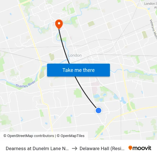 Dearness at Dunelm Lane Nb - #506 to Delaware Hall (Residence) map