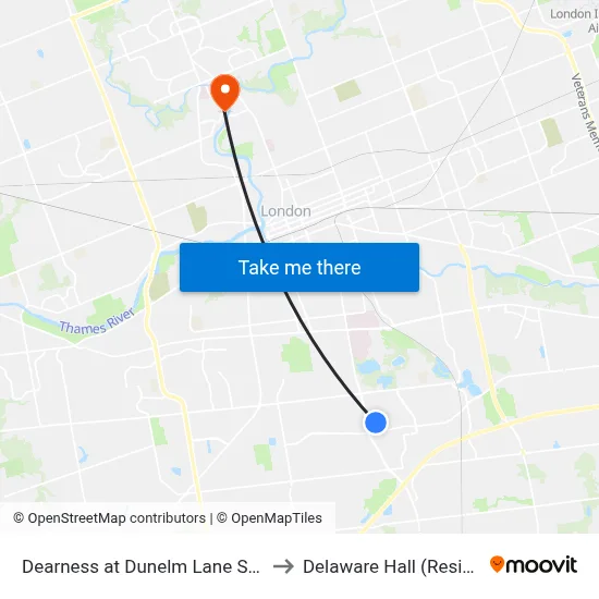 Dearness at Dunelm Lane Sb - #507 to Delaware Hall (Residence) map