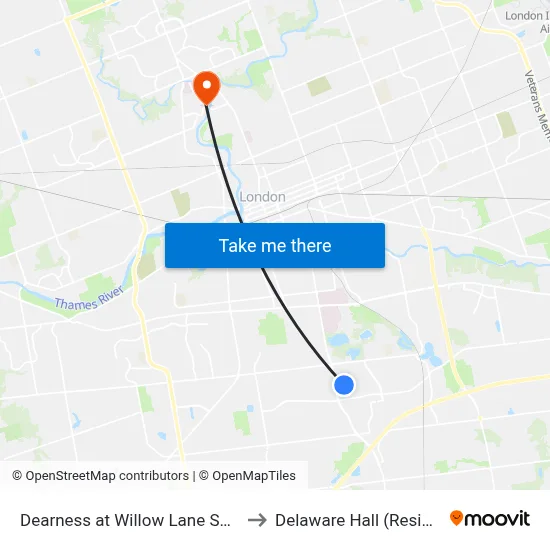 Dearness at Willow Lane Sb - #508 to Delaware Hall (Residence) map