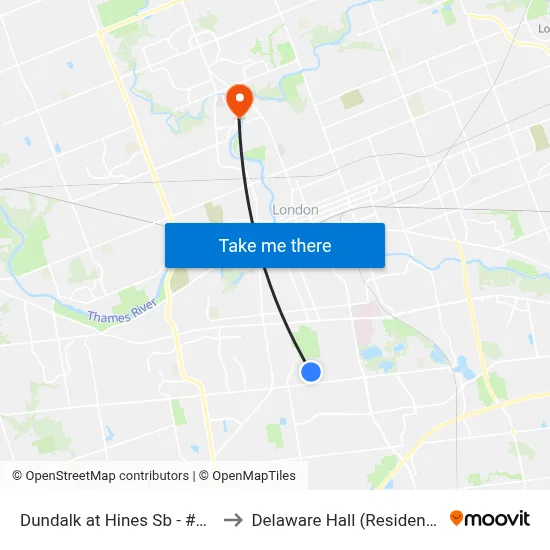 Dundalk at Hines Sb - #580 to Delaware Hall (Residence) map