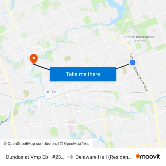 Dundas at Vmp Eb - #2314 to Delaware Hall (Residence) map