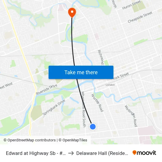 Edward at Highway Sb - #637 to Delaware Hall (Residence) map