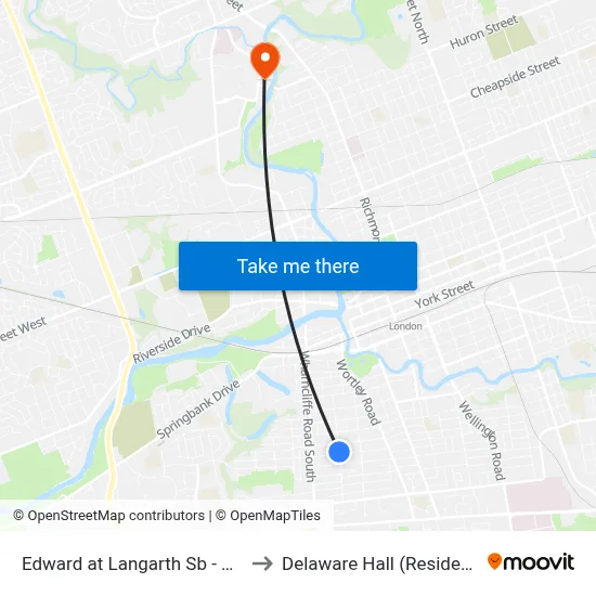 Edward at Langarth Sb - #639 to Delaware Hall (Residence) map