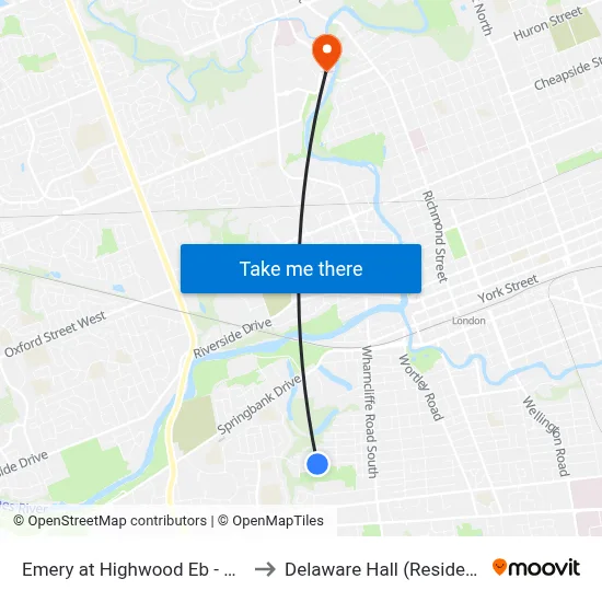 Emery at Highwood Eb - #644 to Delaware Hall (Residence) map
