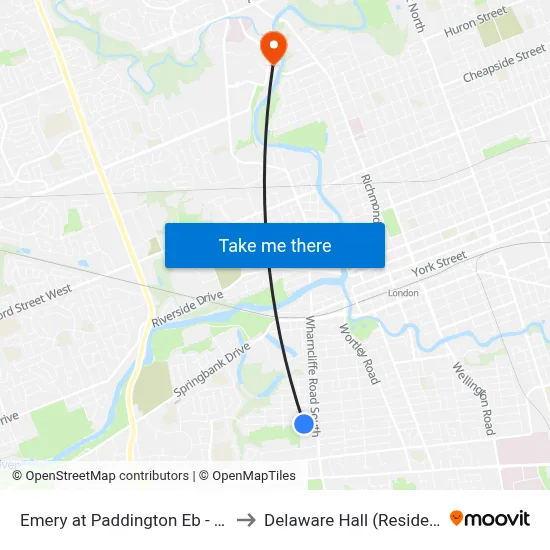 Emery at Paddington Eb - #646 to Delaware Hall (Residence) map