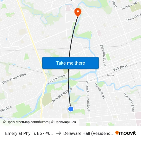 Emery at Phyllis Eb - #647 to Delaware Hall (Residence) map