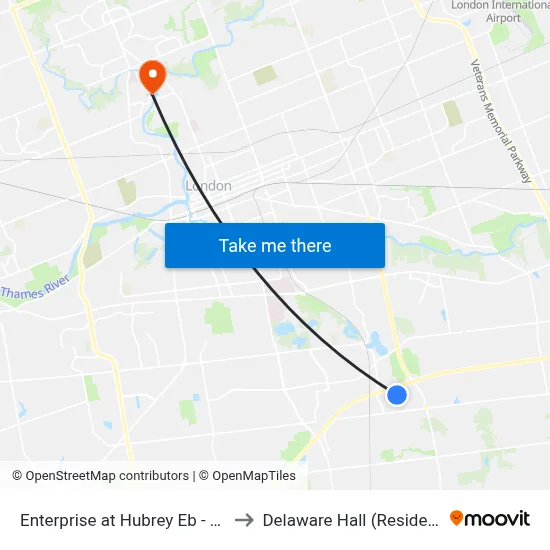 Enterprise at Hubrey Eb - #651 to Delaware Hall (Residence) map