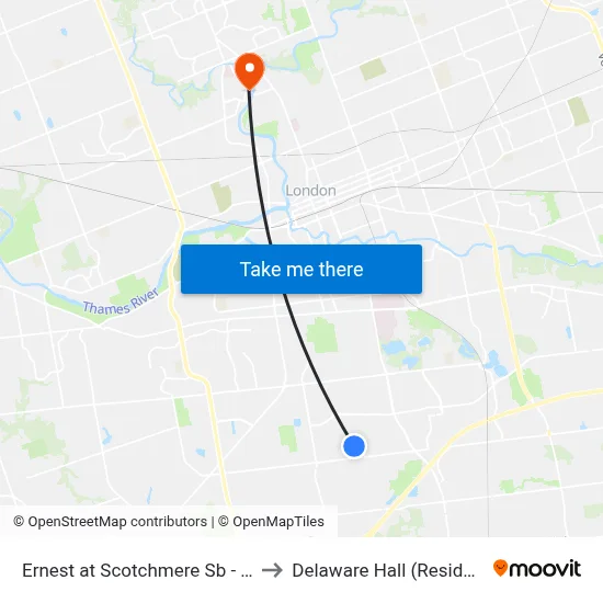 Ernest at Scotchmere Sb - #668 to Delaware Hall (Residence) map