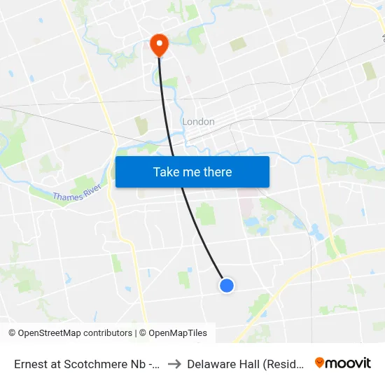 Ernest at Scotchmere Nb - #669 to Delaware Hall (Residence) map