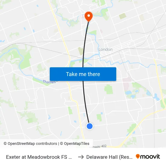 Exeter at Meadowbrook FS Wb - #2824 to Delaware Hall (Residence) map