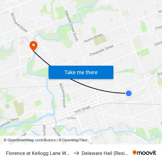 Florence at Kellogg Lane Wb - #745 to Delaware Hall (Residence) map