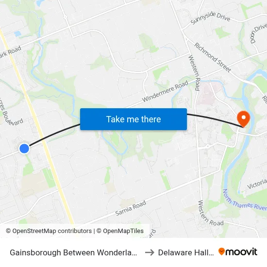 Gainsborough Between Wonderland & Limberlost Wb - #2343 to Delaware Hall (Residence) map