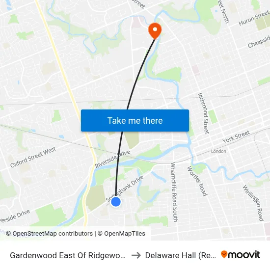 Gardenwood East Of Ridgewood Wb - #763 to Delaware Hall (Residence) map