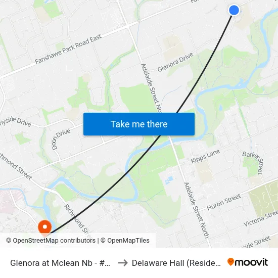 Glenora at Mclean Nb - #2841 to Delaware Hall (Residence) map
