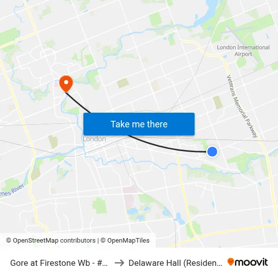 Gore at Firestone Wb - #785 to Delaware Hall (Residence) map