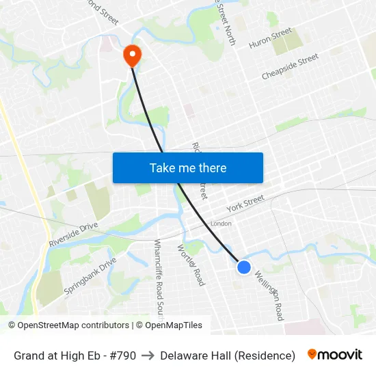 Grand at High Eb - #790 to Delaware Hall (Residence) map