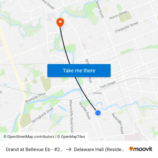 Grand at Bellevue Eb - #2684 to Delaware Hall (Residence) map