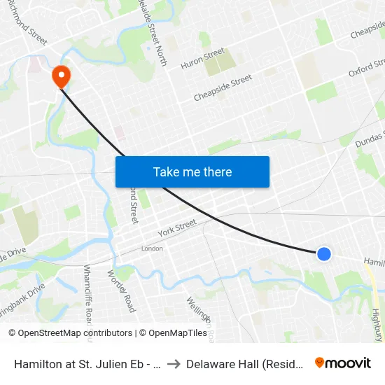 Hamilton at St. Julien Eb - #883 to Delaware Hall (Residence) map