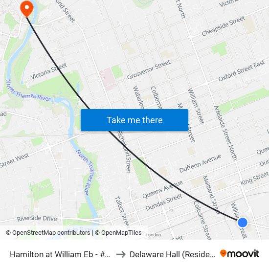 Hamilton at William Eb - #2317 to Delaware Hall (Residence) map