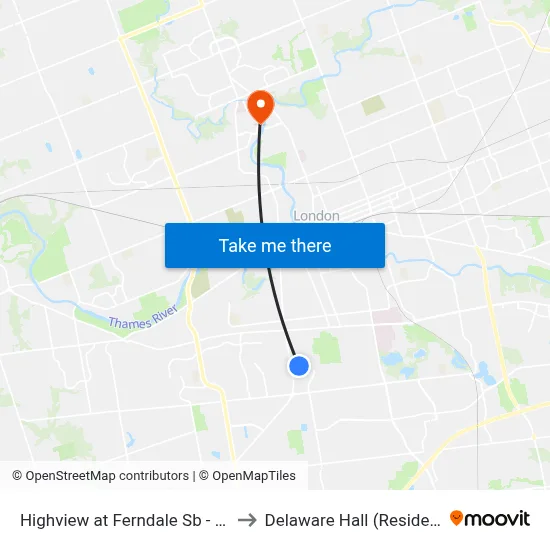 Highview at Ferndale Sb - #944 to Delaware Hall (Residence) map