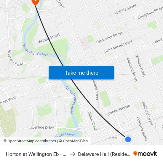 Horton at Wellington Eb - #978 to Delaware Hall (Residence) map