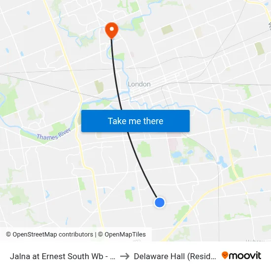 Jalna at Ernest South Wb - #1056 to Delaware Hall (Residence) map