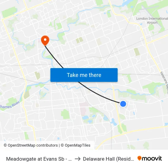 Meadowgate at Evans Sb - #2483 to Delaware Hall (Residence) map