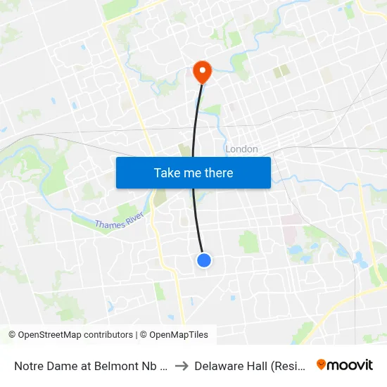 Notre Dame at Belmont Nb - #2589 to Delaware Hall (Residence) map