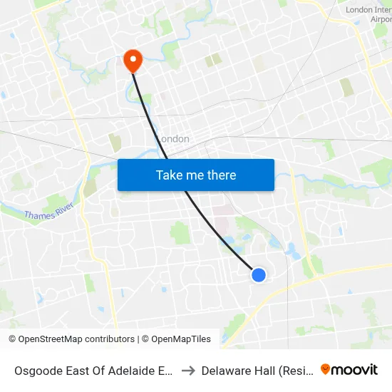 Osgoode East Of Adelaide Eb - #1249 to Delaware Hall (Residence) map