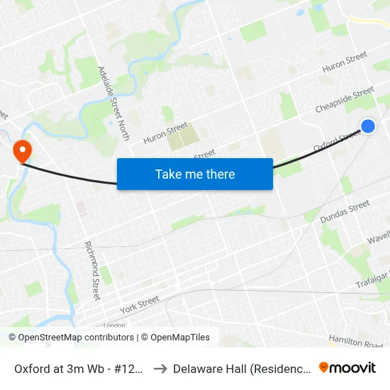 Oxford at 3m Wb - #1277 to Delaware Hall (Residence) map