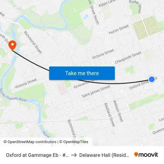 Oxford at Gammage Eb - #1296 to Delaware Hall (Residence) map