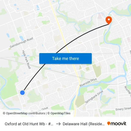 Oxford at Old Hunt Wb - #1325 to Delaware Hall (Residence) map