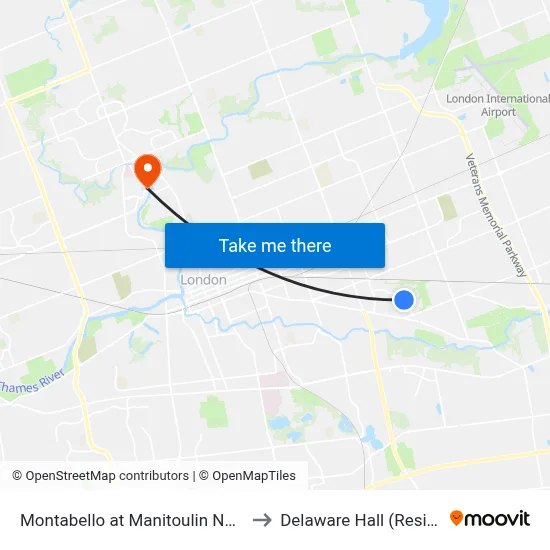 Montabello at Manitoulin Nb - #1201 to Delaware Hall (Residence) map