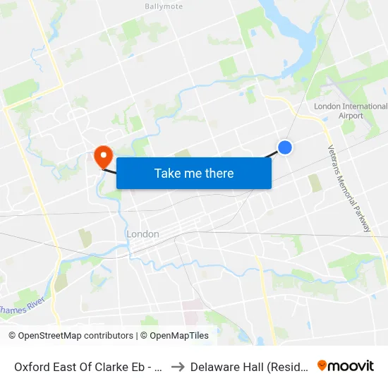 Oxford East Of Clarke Eb - #1273 to Delaware Hall (Residence) map