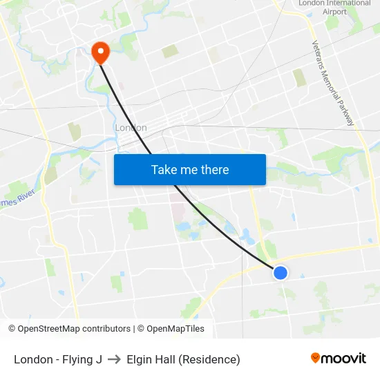 London - Flying J to Elgin Hall (Residence) map