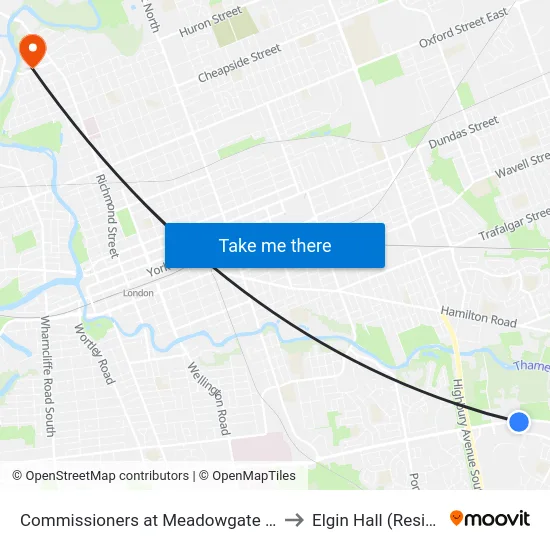 Commissioners at Meadowgate Eb - #2392 to Elgin Hall (Residence) map