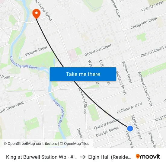 King at Burwell Station Wb - #2978 to Elgin Hall (Residence) map