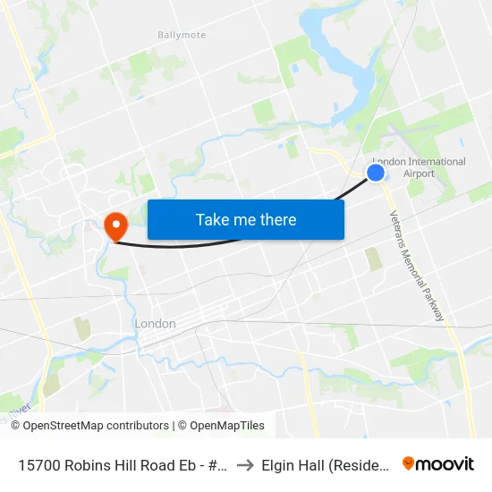 15700 Robins Hill Road Eb - #2941 to Elgin Hall (Residence) map