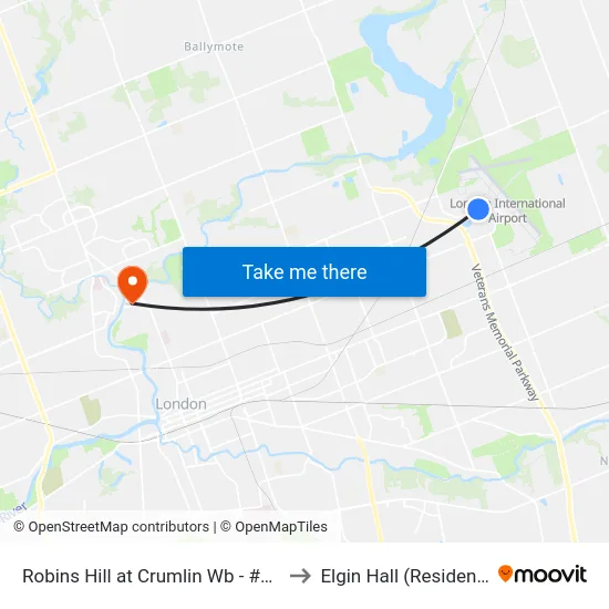 Robins Hill at Crumlin Wb - #2944 to Elgin Hall (Residence) map