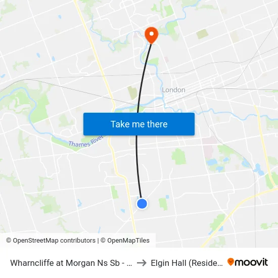 Wharncliffe at Morgan Ns Sb - #2961 to Elgin Hall (Residence) map